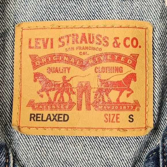 Levis Relaxed Fit Denim Trucker‎ Jacket Mens Small Light Wash Blue Jean - Picture 4 of 16